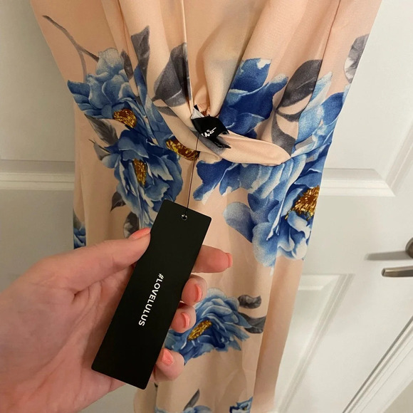NWT Lulus Garden Walk Blush Pink Skater Dress - Picture 7 of 9